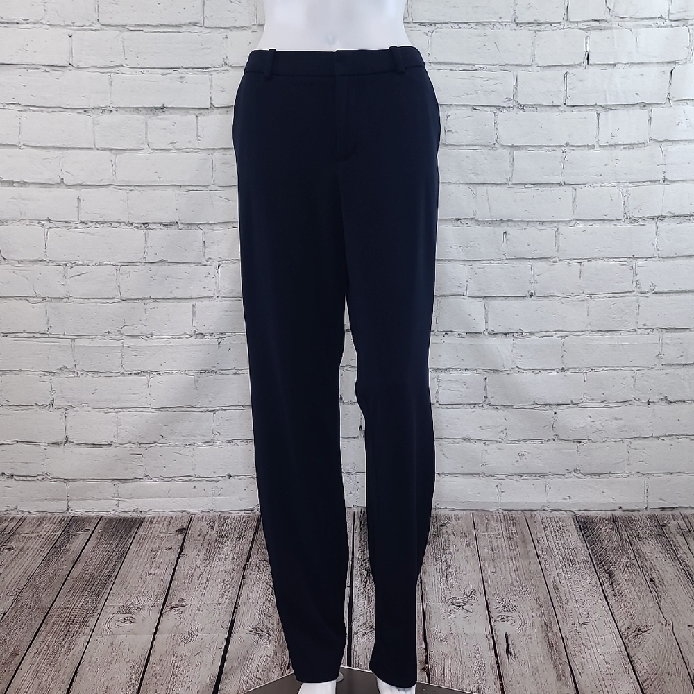 A New Day Classic Preppy Flat Front High Rise Straight Leg Dress Pant Navy - 8L
